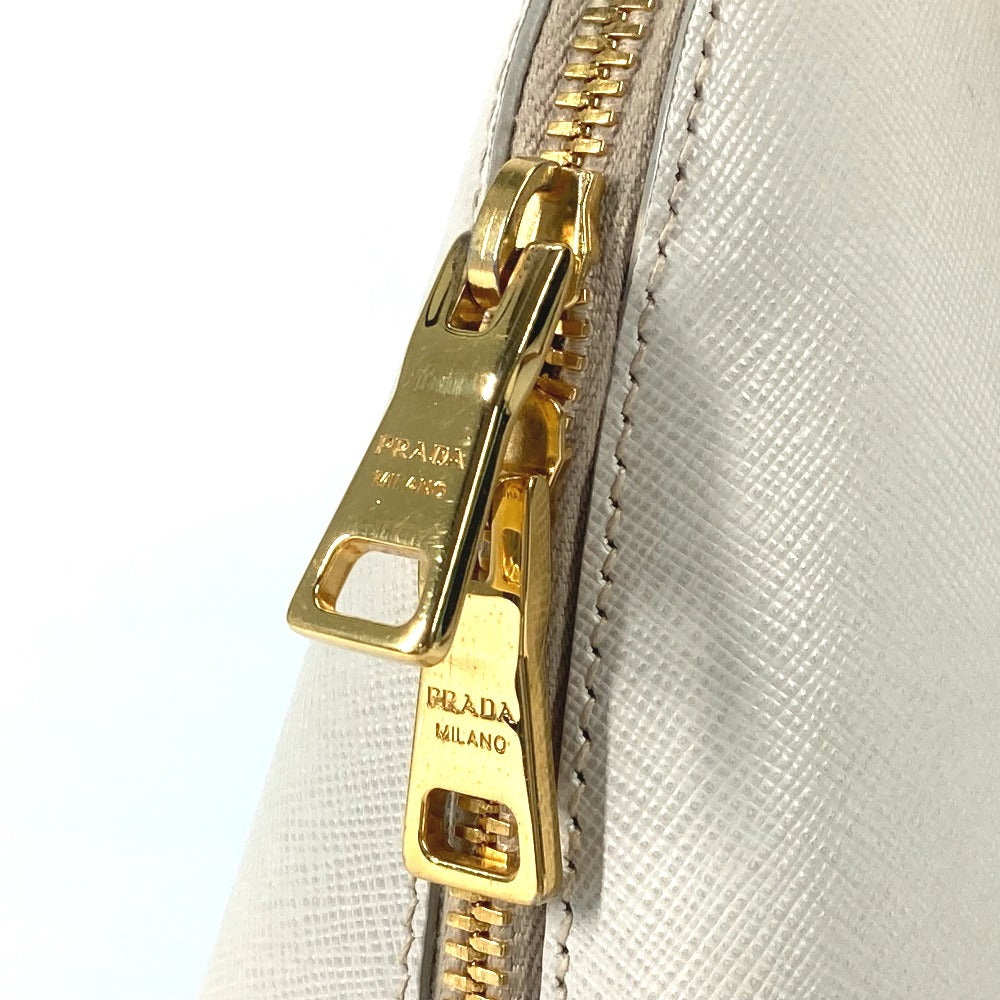 PRADA Handbag BL0837 Safiano leather white Triangle logo plate SAFFIANO LUX Women Used