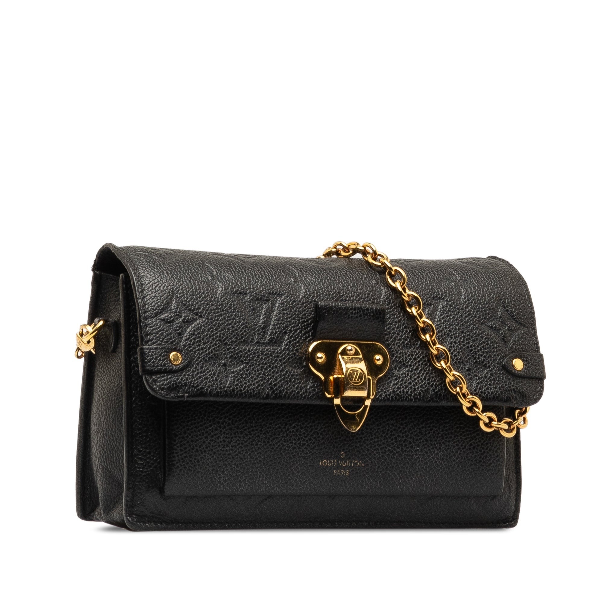 Black Louis Vuitton Monogram Empreinte Vavin Wallet on Chain Crossbody Bag