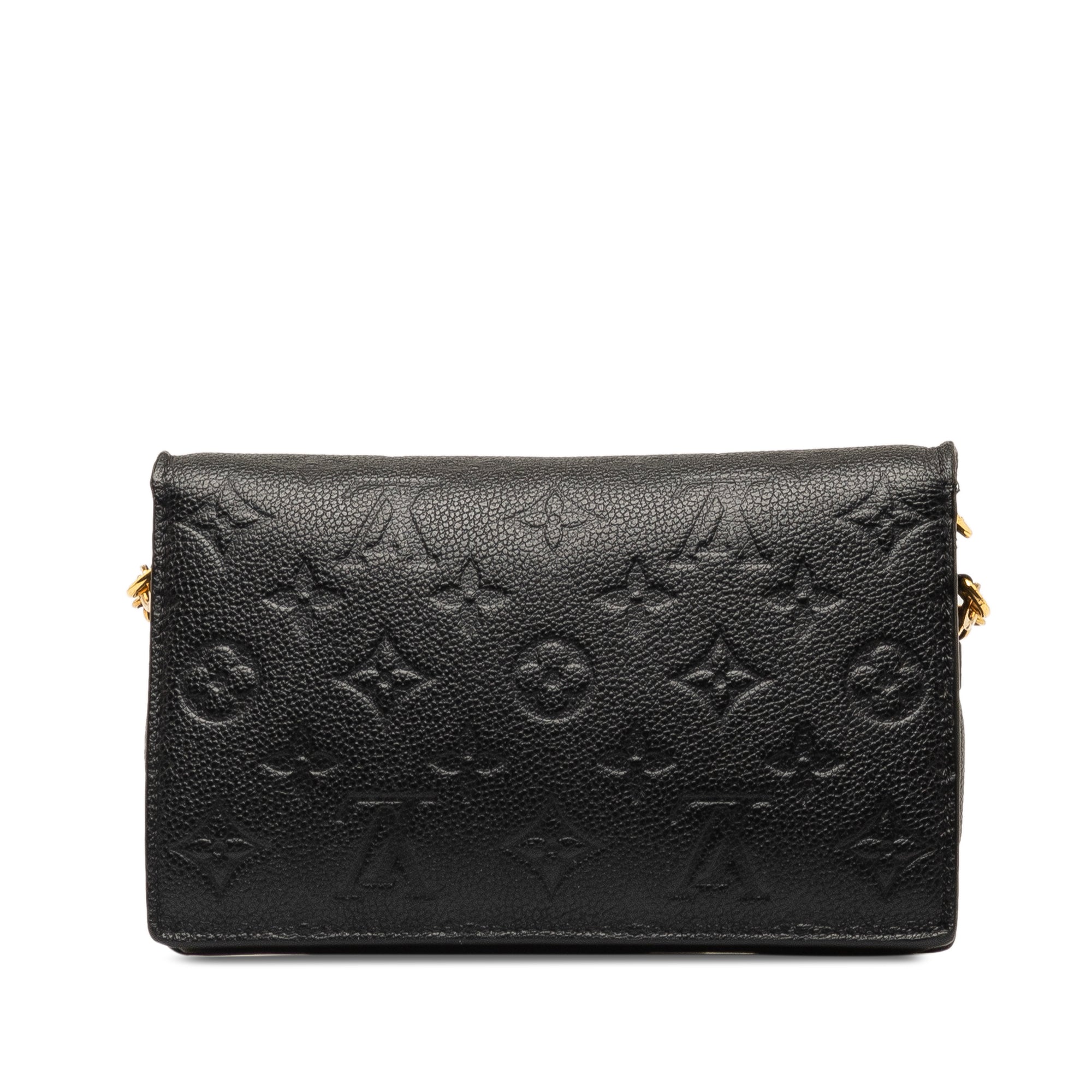 Black Louis Vuitton Monogram Empreinte Vavin Wallet on Chain Crossbody Bag