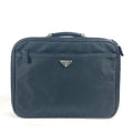 PRADA Handbag Nylon black Triangle logo plate