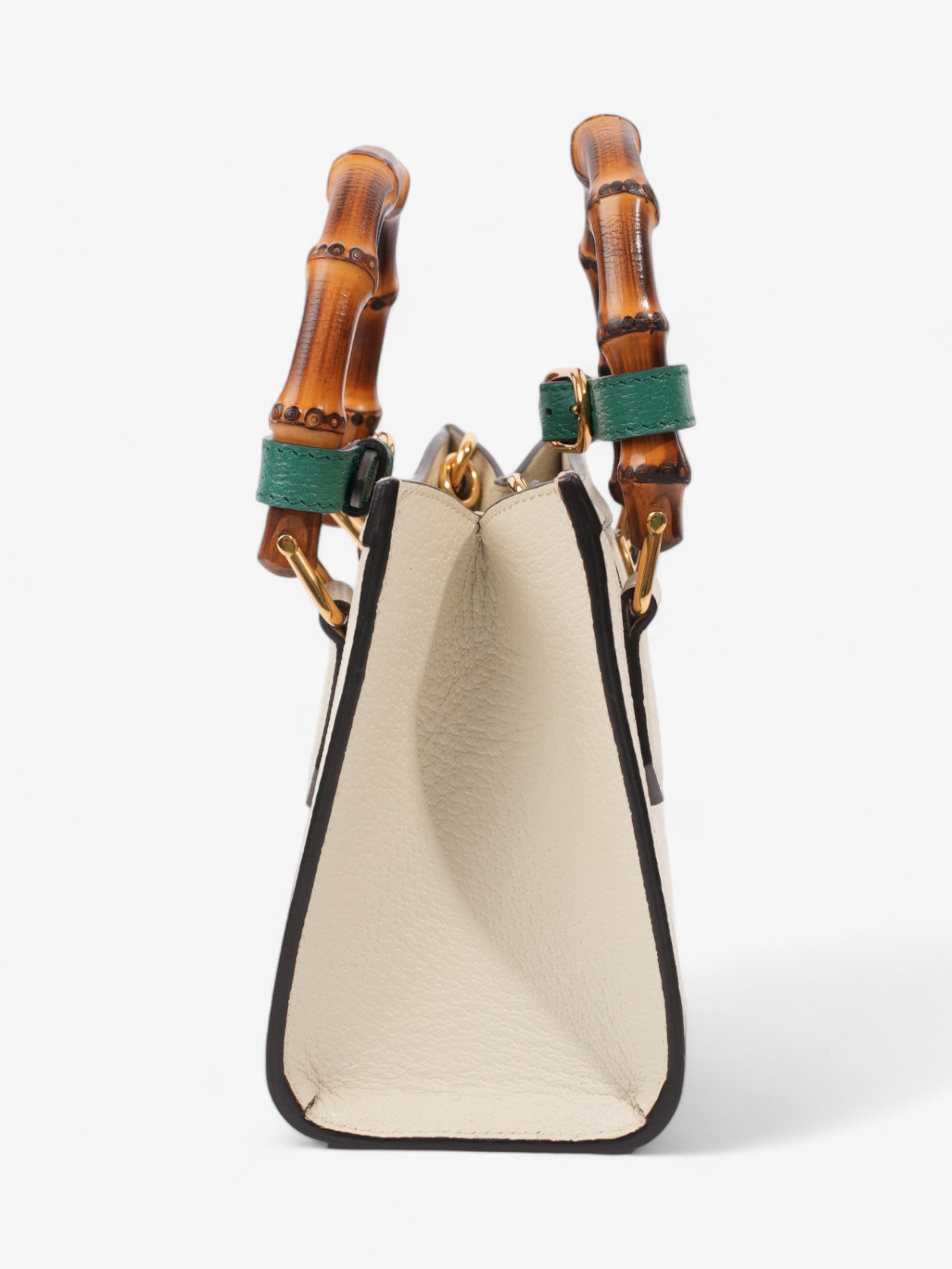 Gucci Diana Tote White / Brown Canvas Mini