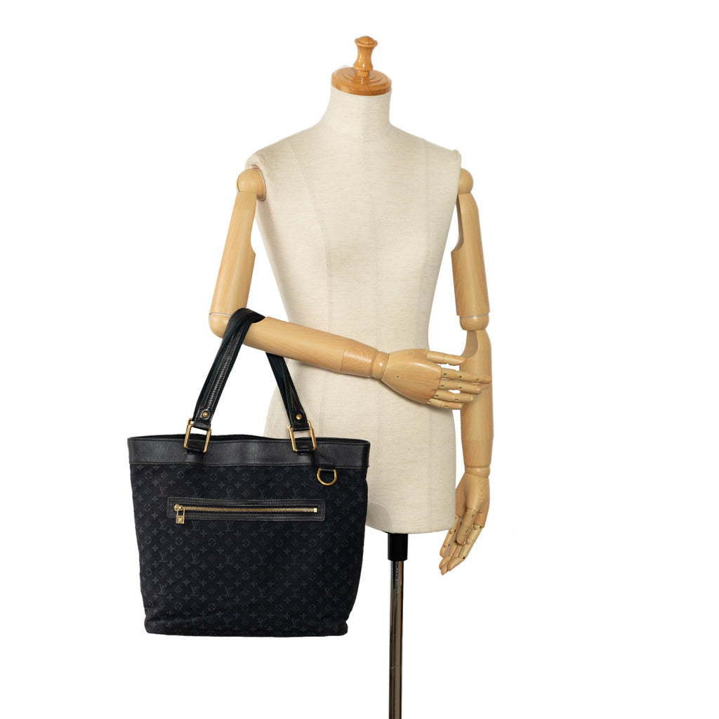 Black Louis Vuitton Monogram Mini Lin Lucille GM Tote Bag