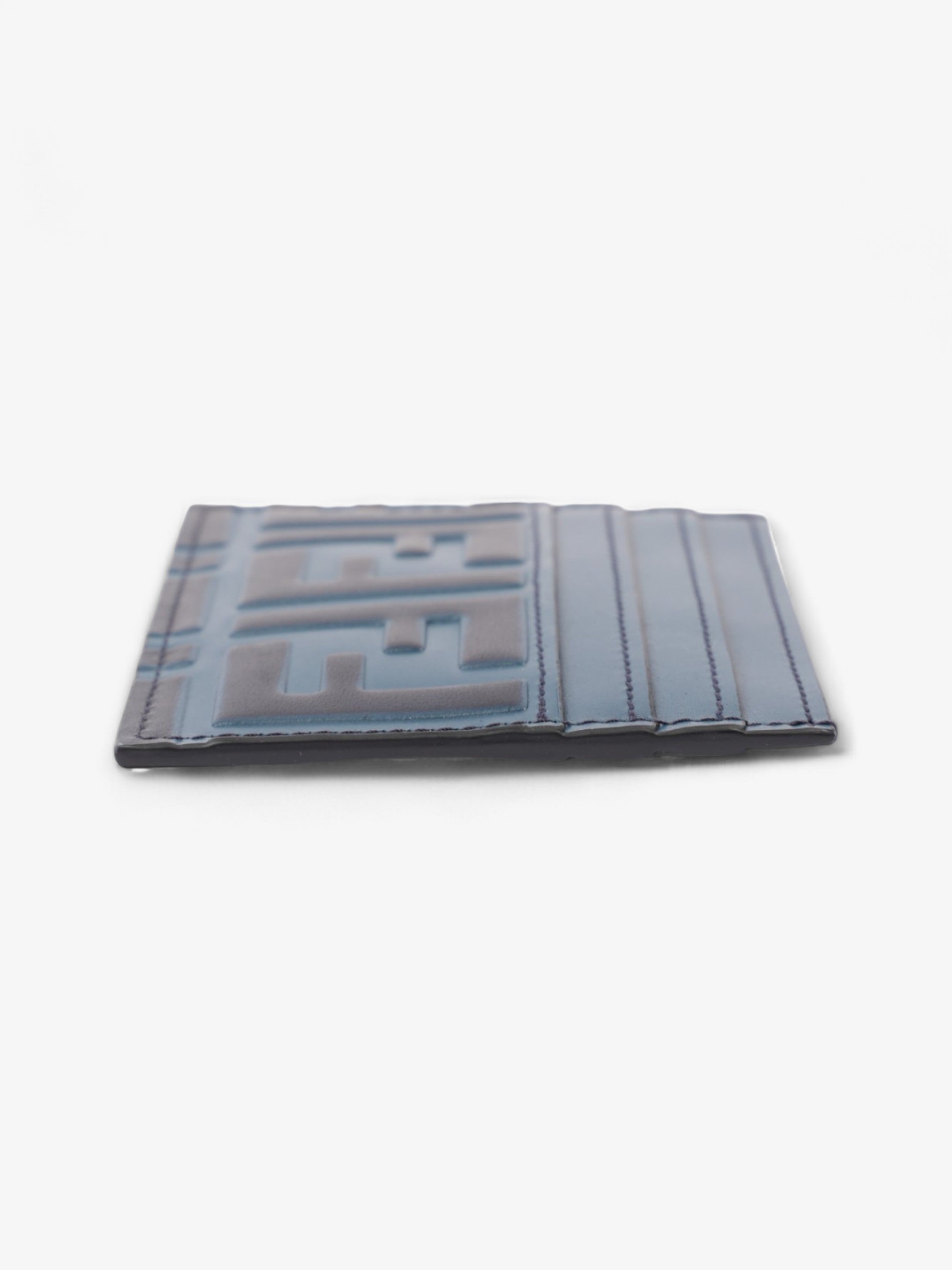 Fendi FF Card Holder Blue Marine Leather