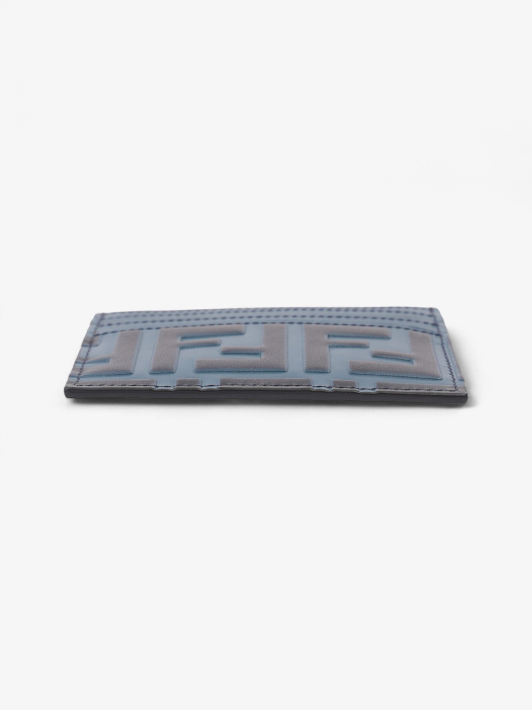Fendi FF Card Holder Blue Marine Leather