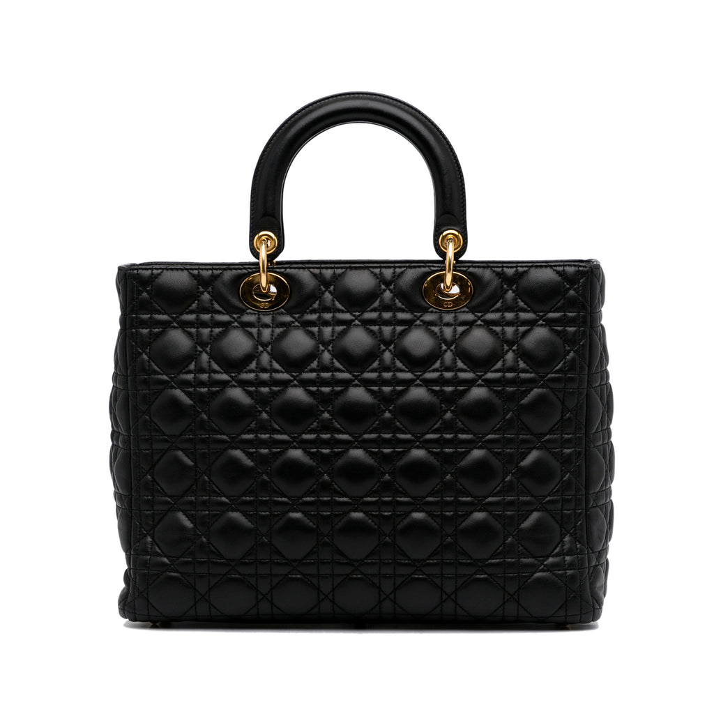Dior Lady Dior Large Black Cannage Quilted Leather