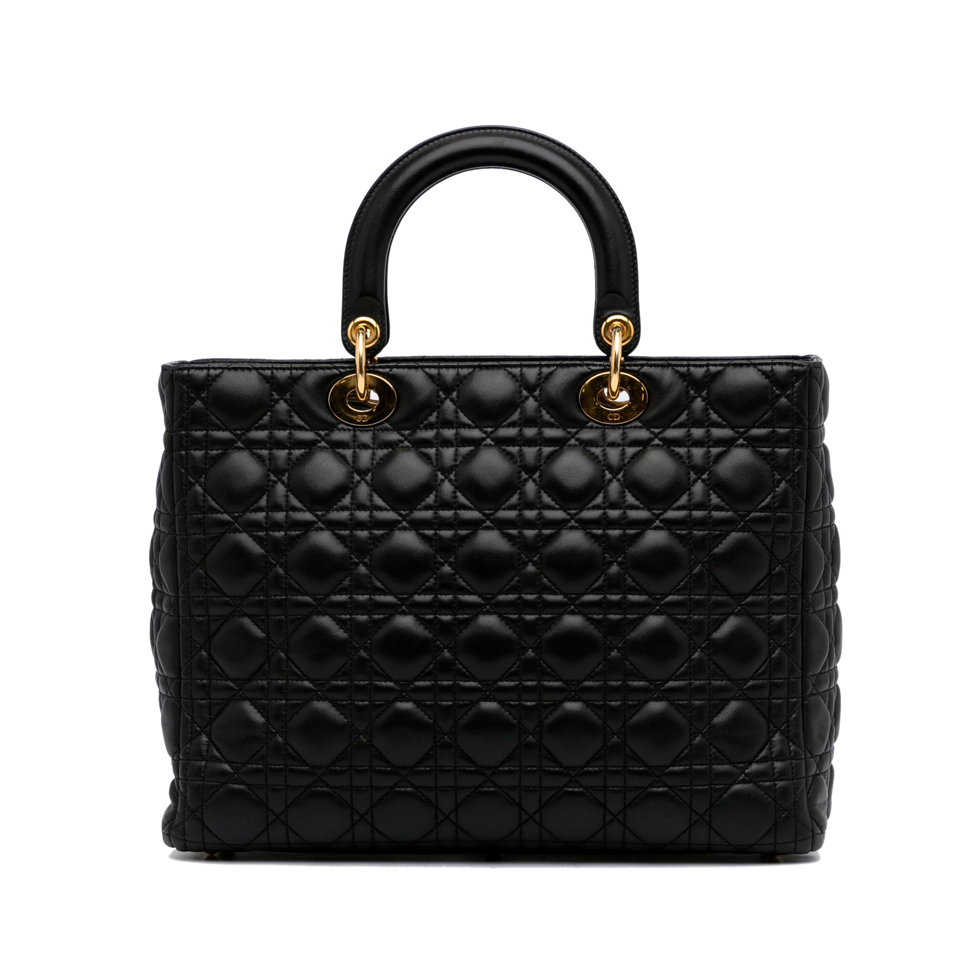 Dior Lady Dior Large Black Cannage Quilted Leather