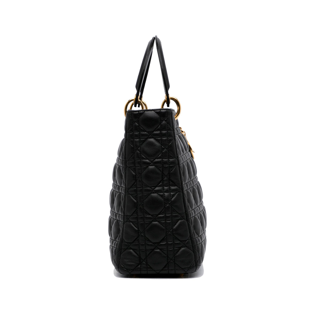 Dior Lady Dior Large Black Cannage Quilted Leather