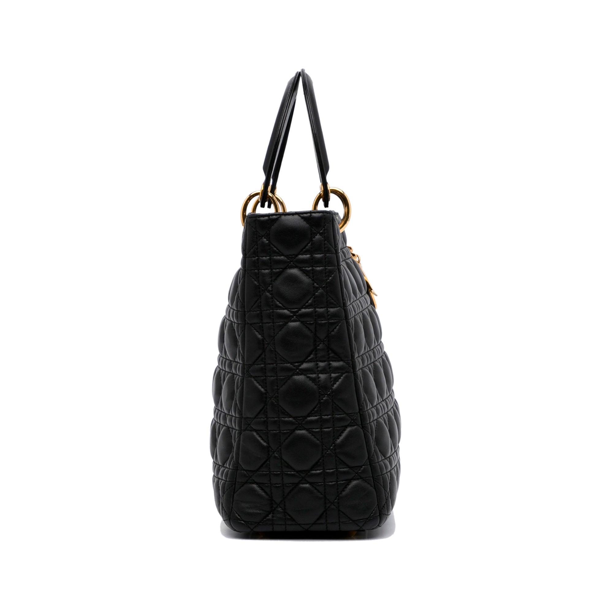 Dior Lady Dior Large Black Cannage Quilted Leather