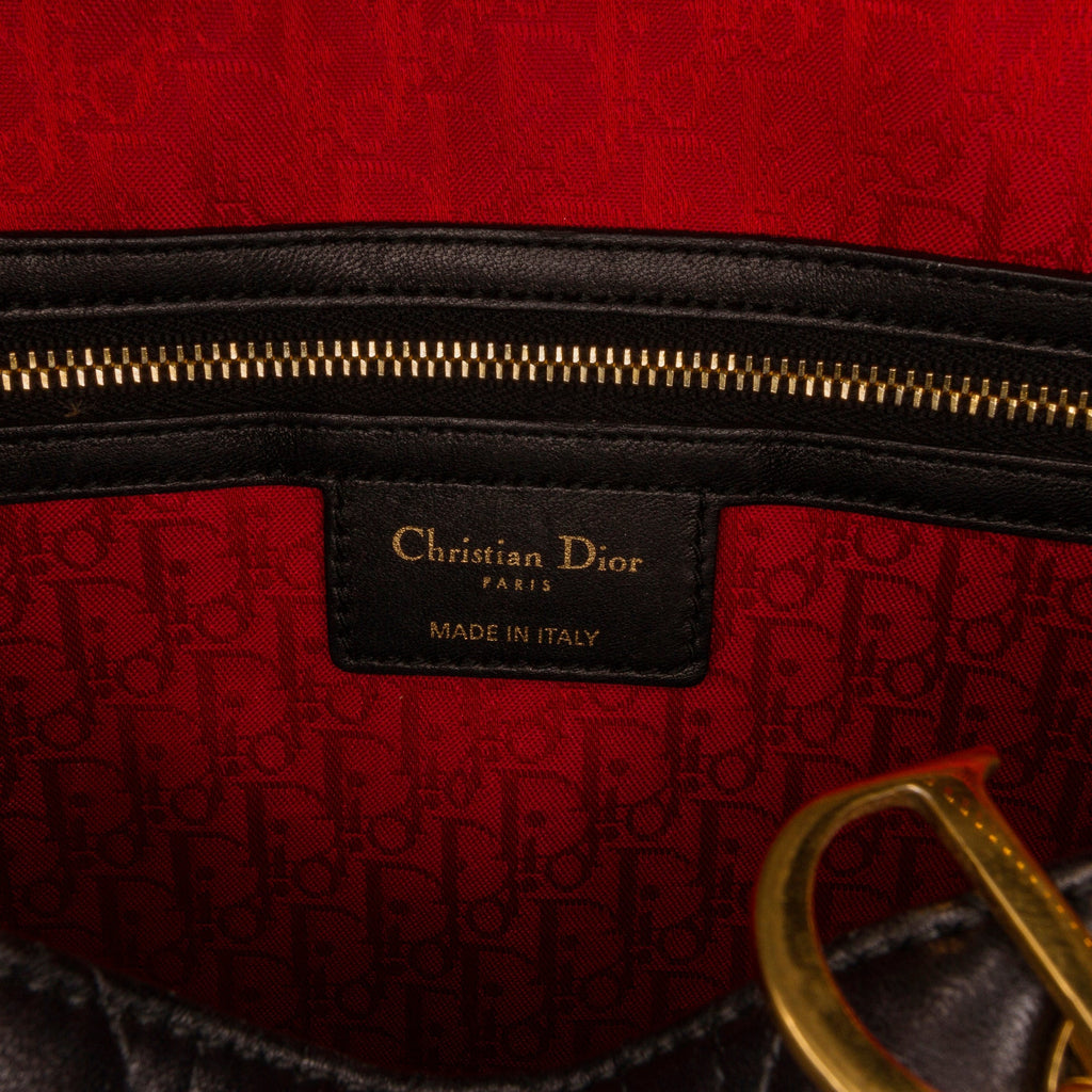 Dior Lady Dior Large Black Cannage Quilted Leather