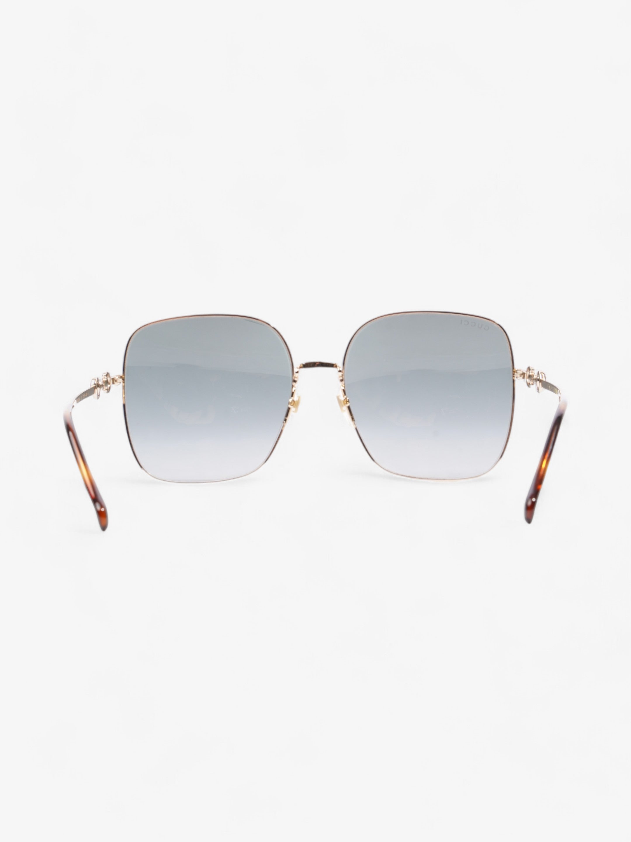 Gucci Square Framed Sunglasses Gold Acetate 140mm