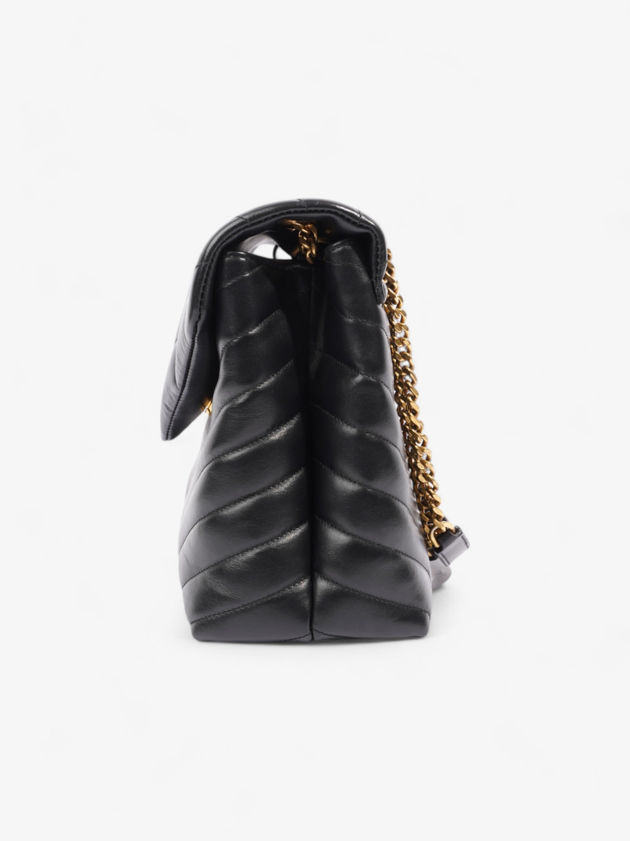 Saint Laurent Lou Lou Black Calfskin Leather Medium