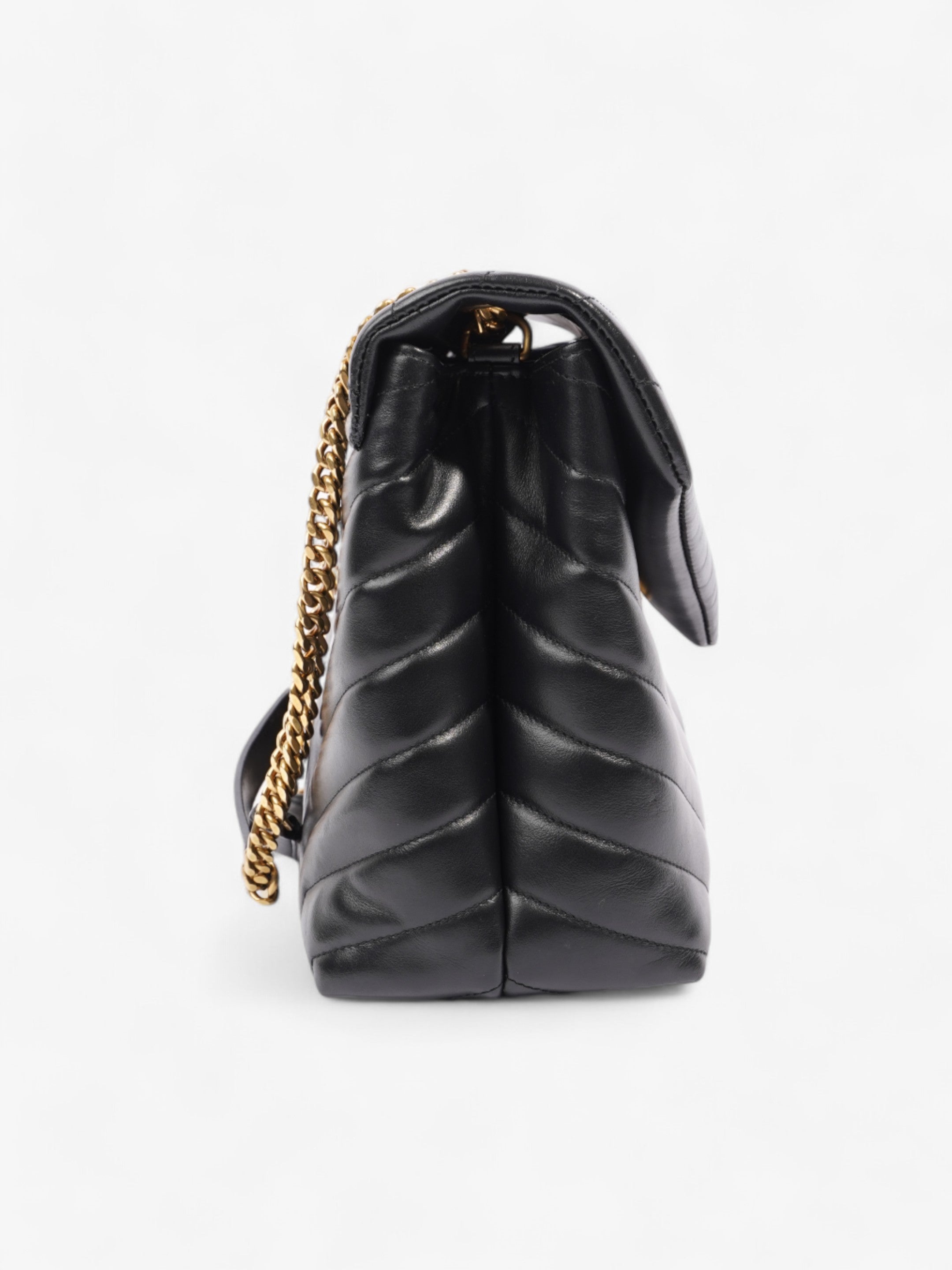 Saint Laurent Lou Lou Black Calfskin Leather Medium