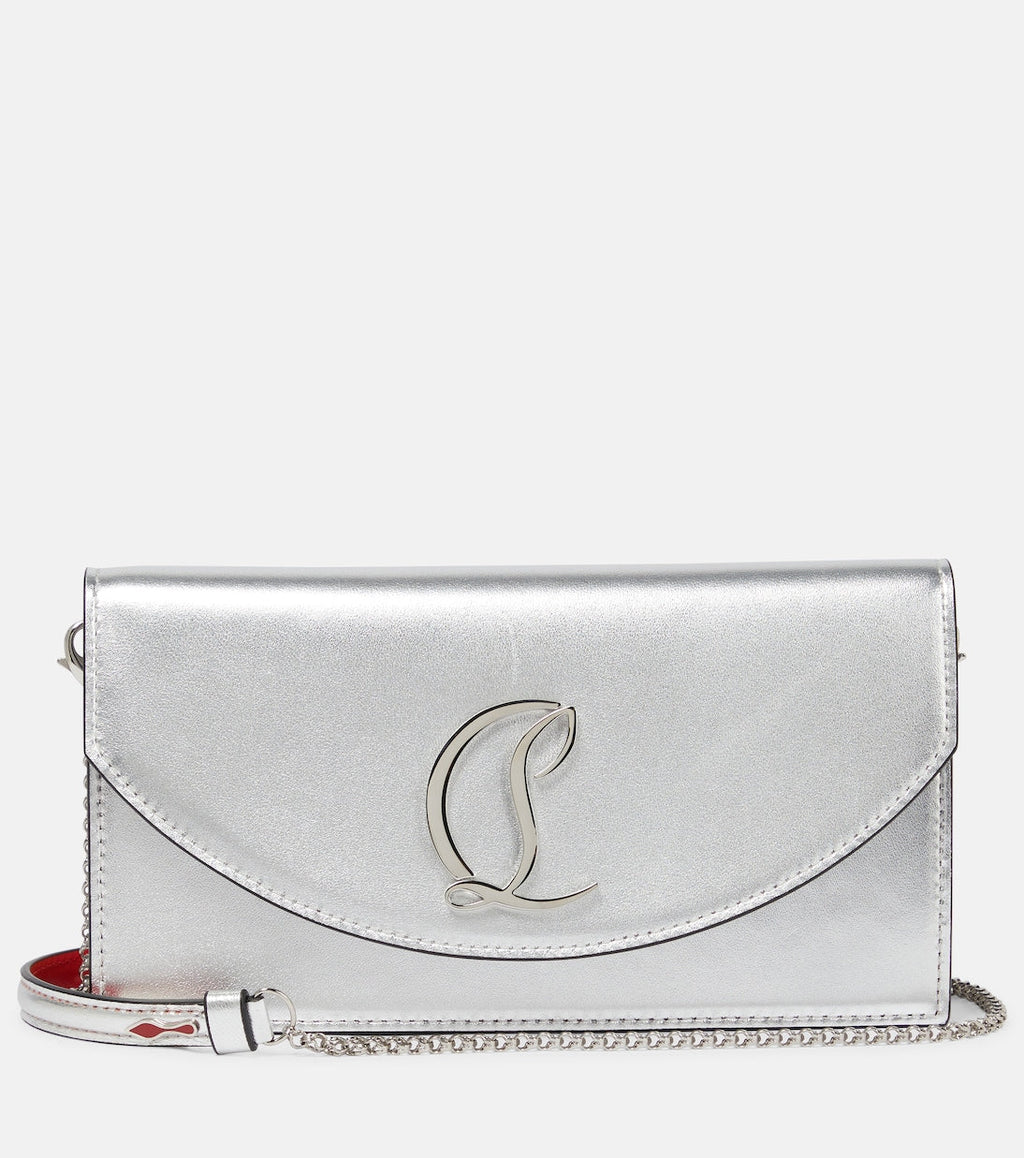 Christian Louboutin Women Loubi54 Laminated Leather Clutch
