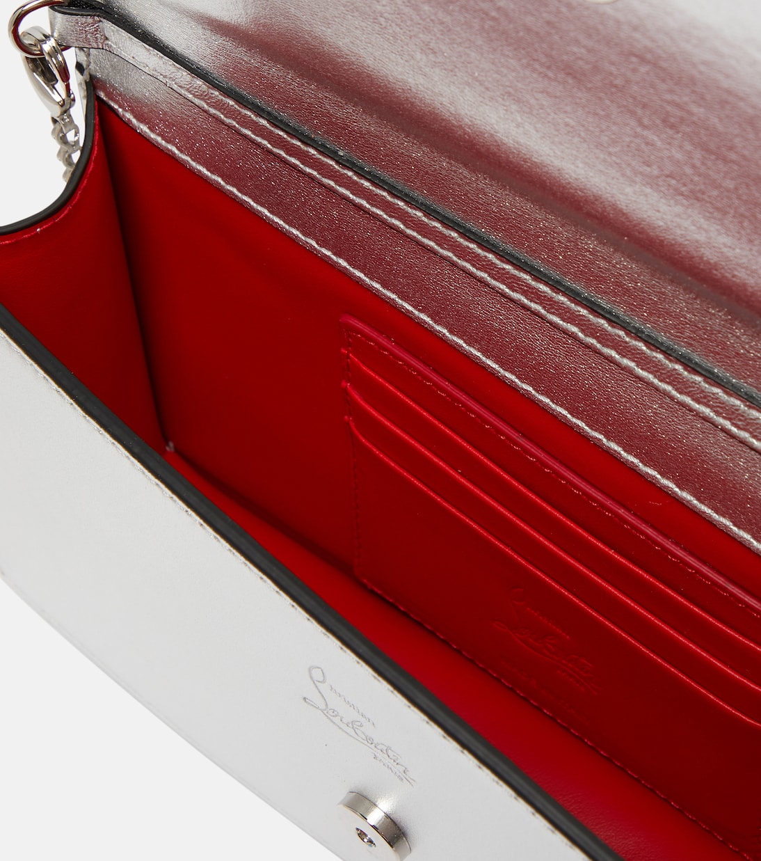 Christian Louboutin Women Loubi54 Laminated Leather Clutch