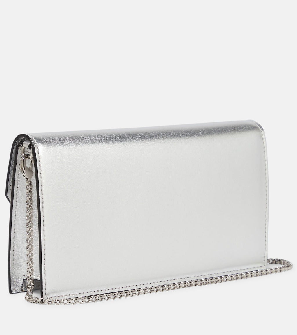 Christian Louboutin Women Loubi54 Laminated Leather Clutch