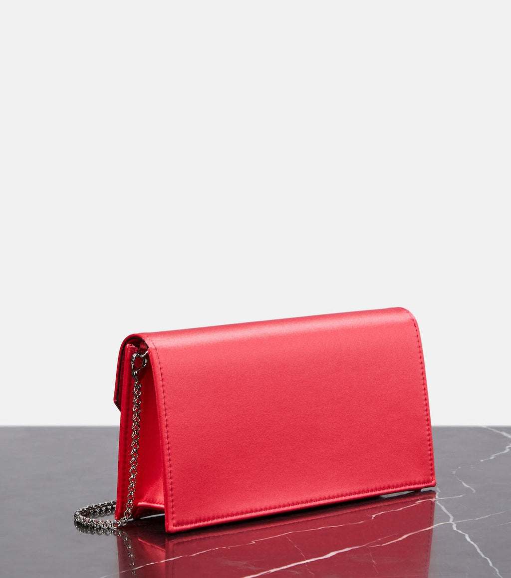 Christian Louboutin Women Small Logo Crepe Satin Clutch