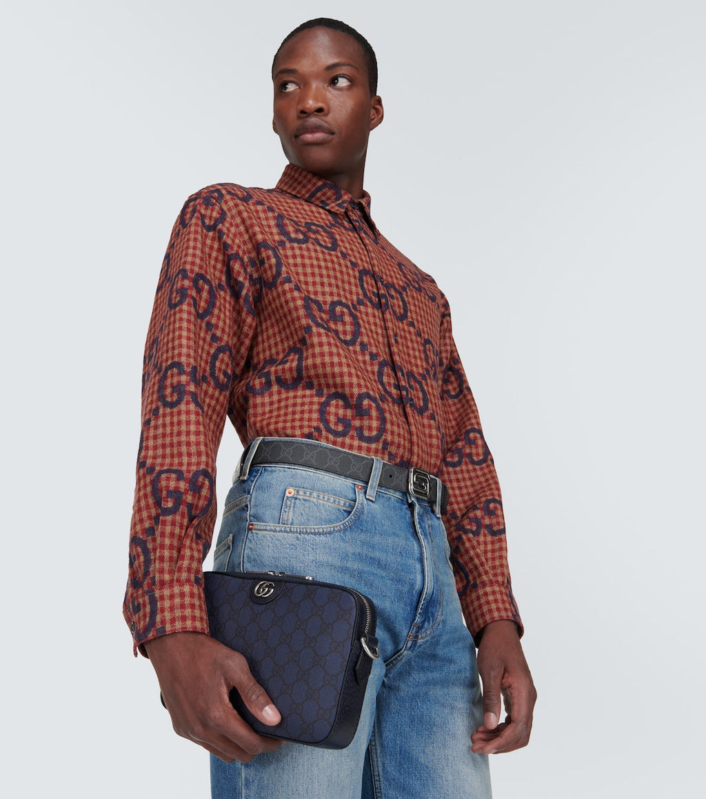 Gucci Men Ophidia Gg Supreme Crossbody Bag
