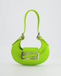 Fendi Lime Green Satin Mini Cookie Hobo Bag with Silver Hardware