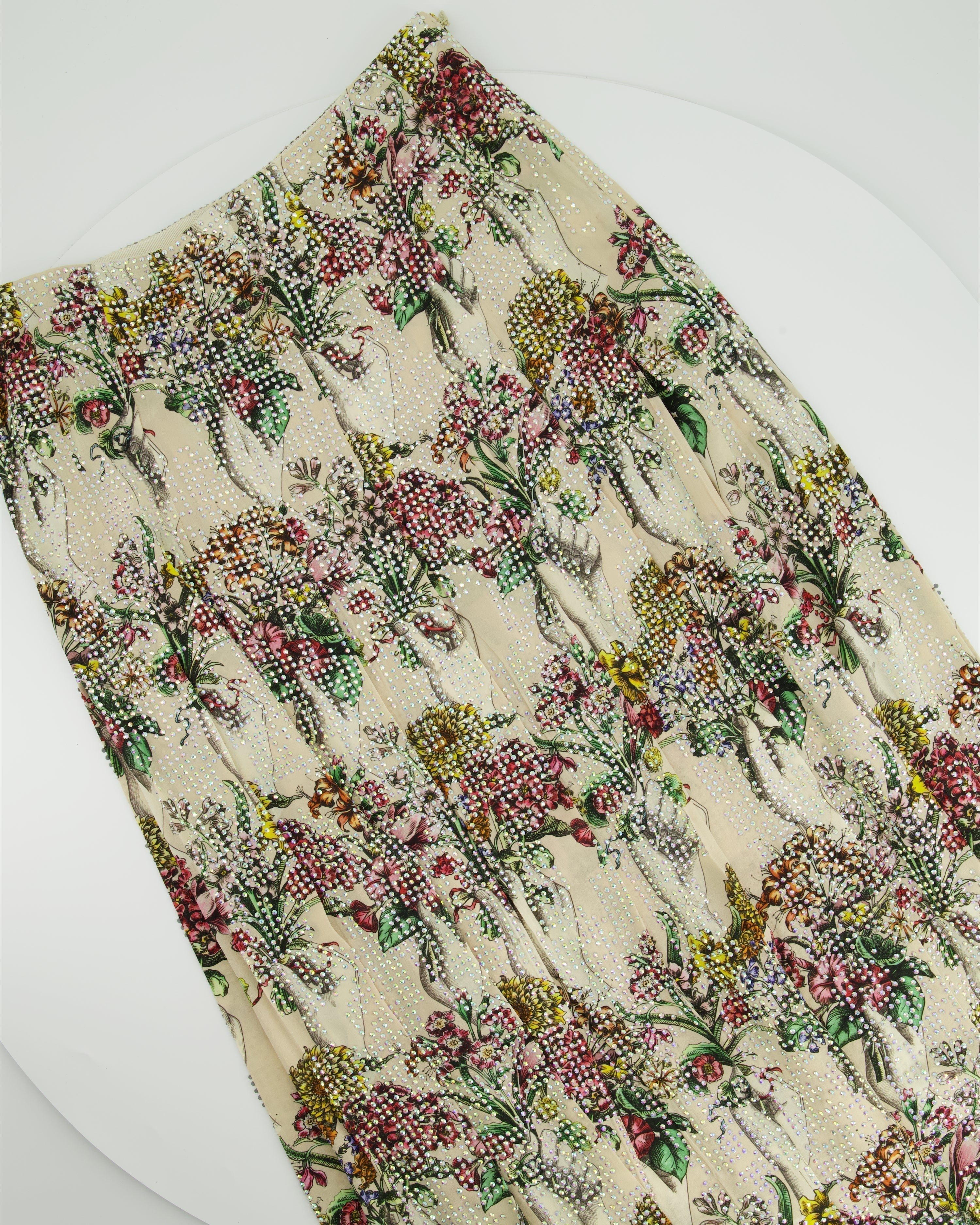 Gucci Floral Bouquet Print with Crystals Skirt IT 38 (UK 6) RRP £2250