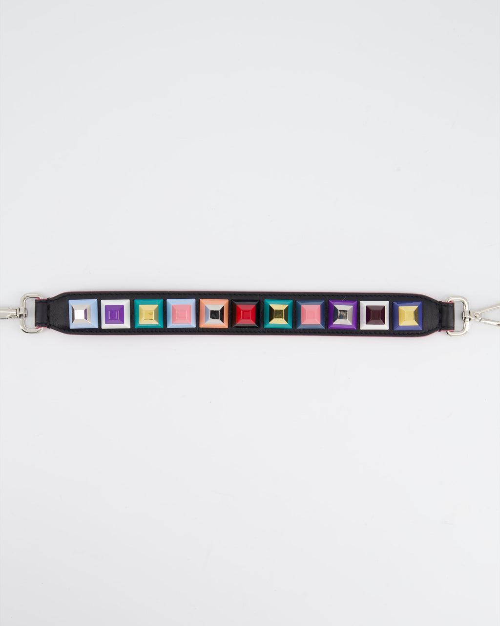 Fendi Multi-Colour Short Bag Strap with Spike Detail