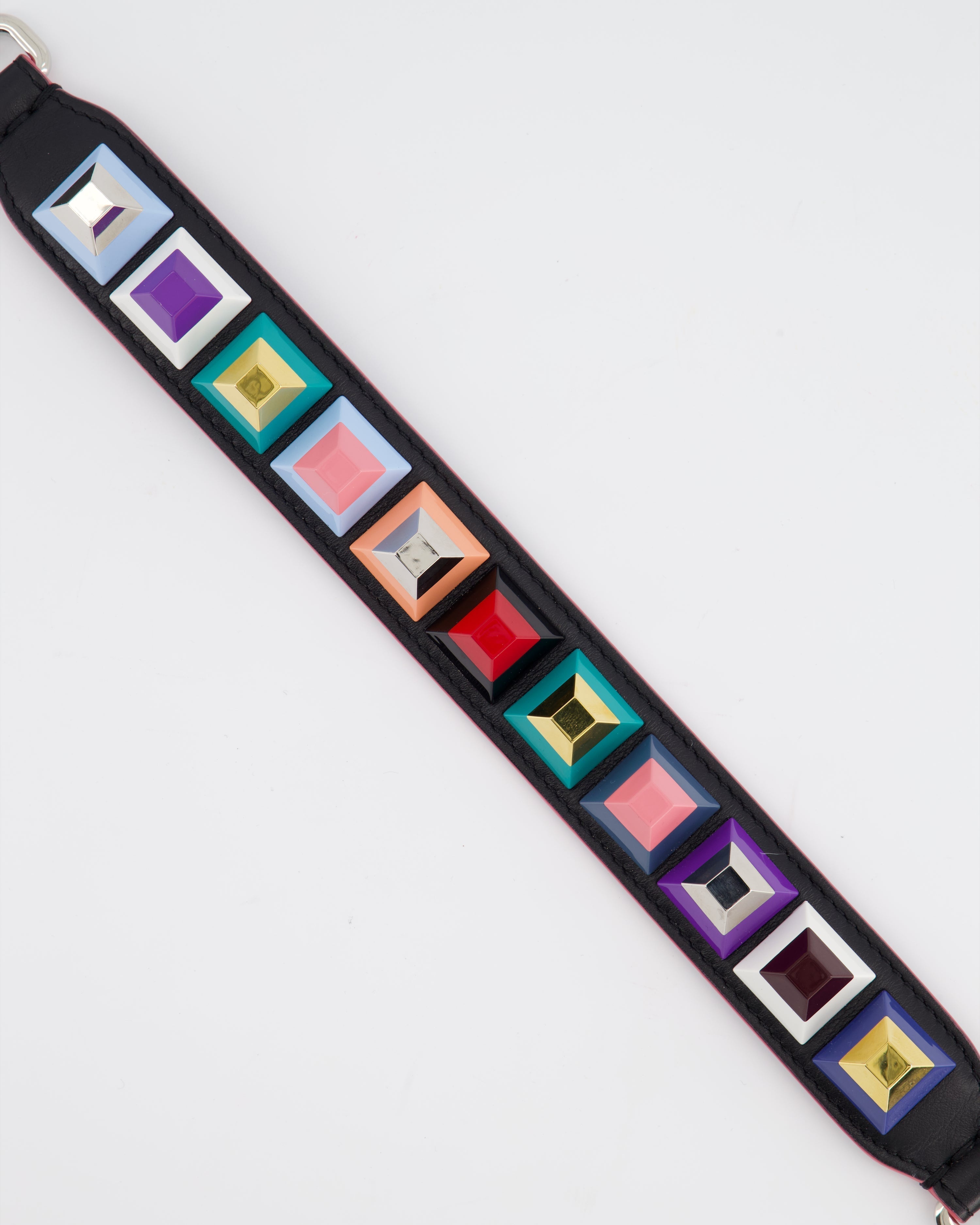 Fendi Multi-Colour Short Bag Strap with Spike Detail