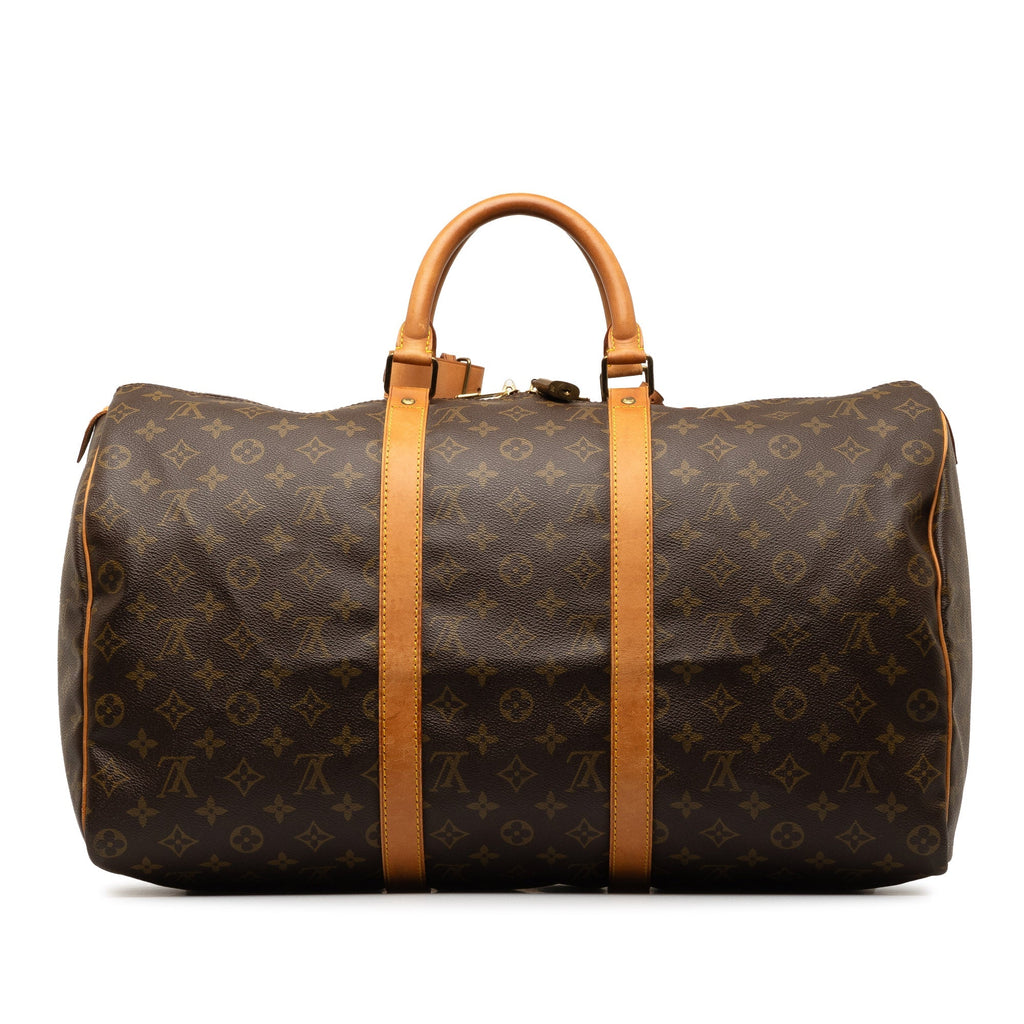 Brown Louis Vuitton Monogram Keepall 50 Travel Bag