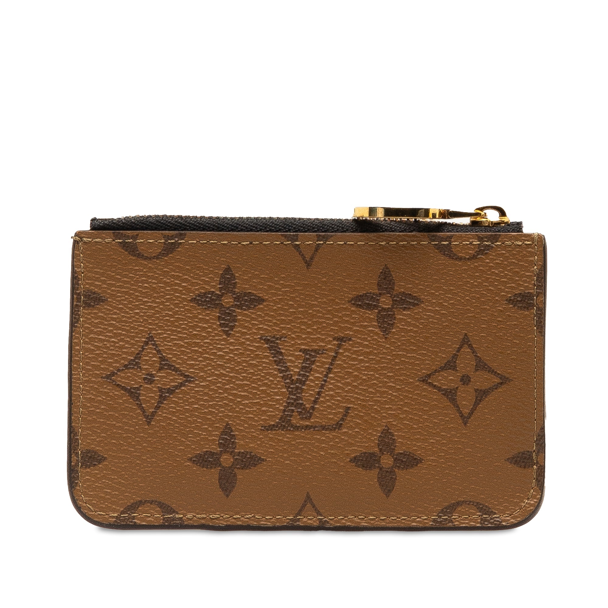 Brown Louis Vuitton Monogram Reverse Romy Card Holder