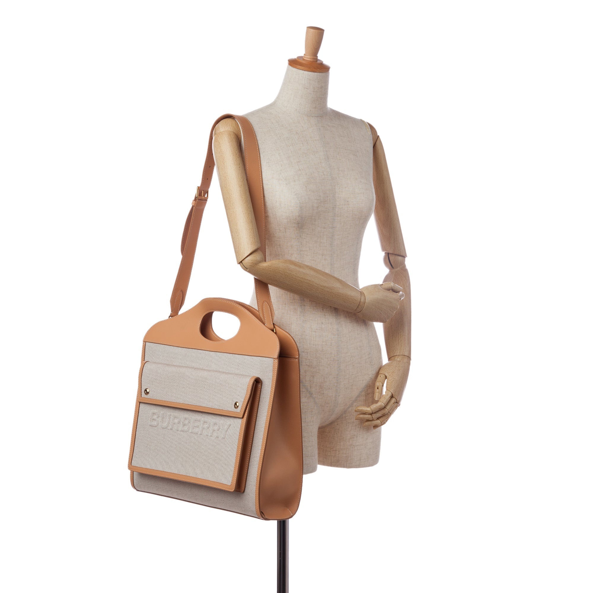 Brown Burberry Canvas Pocket Tote