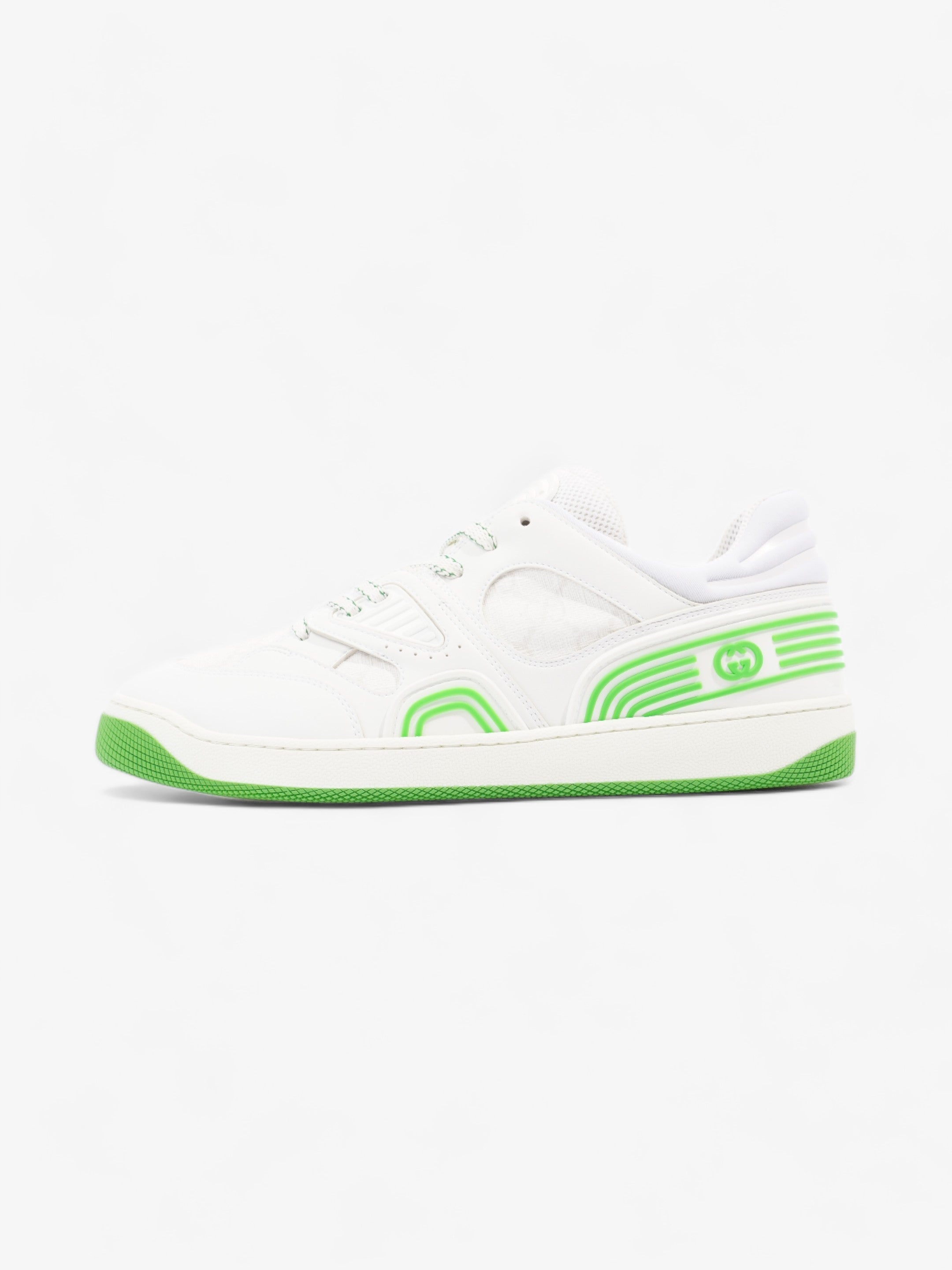 Gucci Demetra Basket Low Top White / Green Polyurethane EU 39.5 UK 6.5