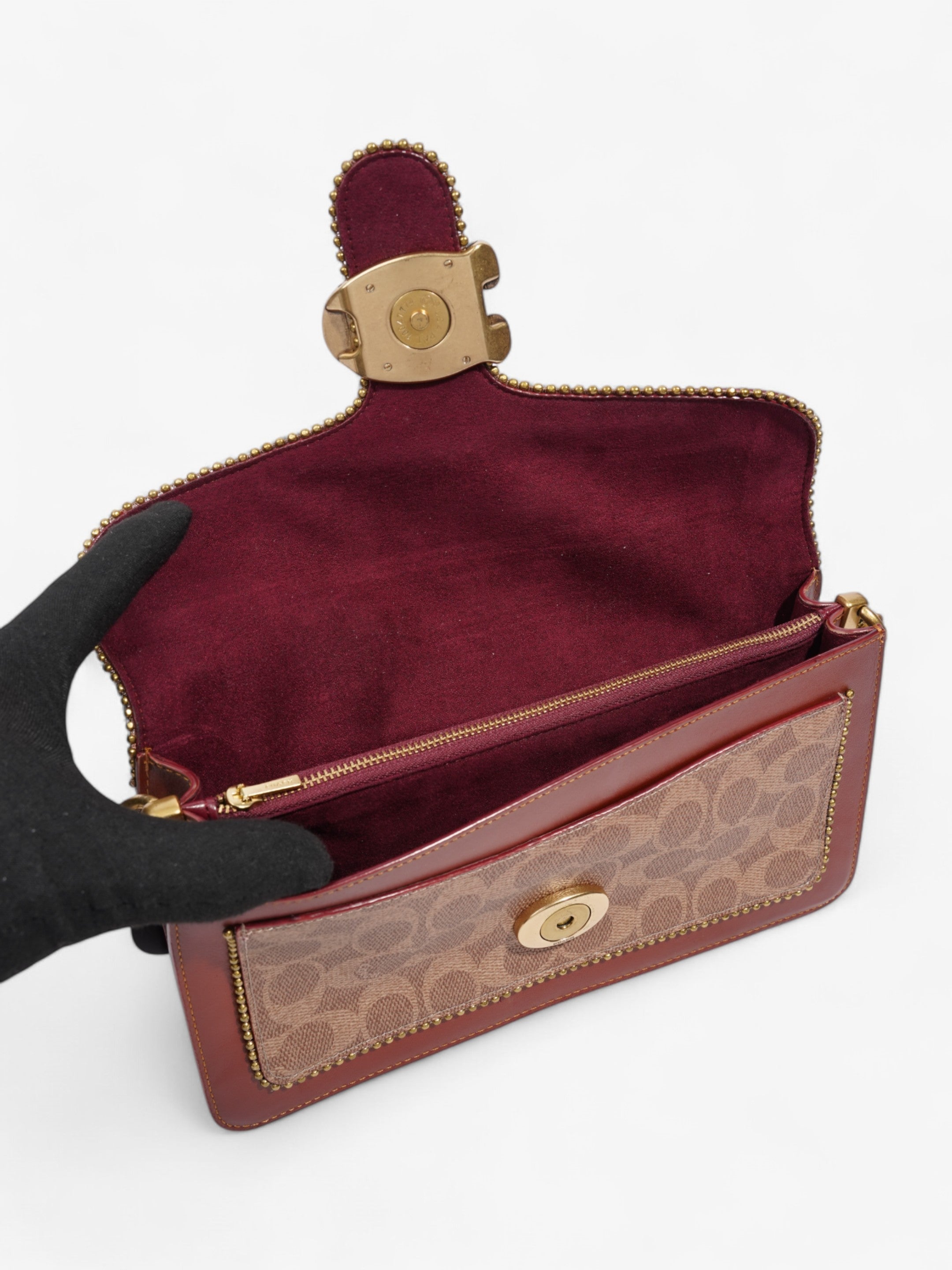 Coach Tabby Brown / Neutral Coated Canvas 26