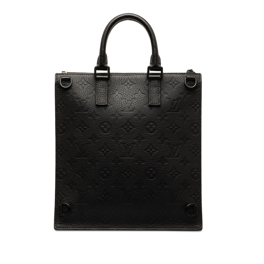 Black Louis Vuitton Monogram Taurillon Sac Plat Satchel