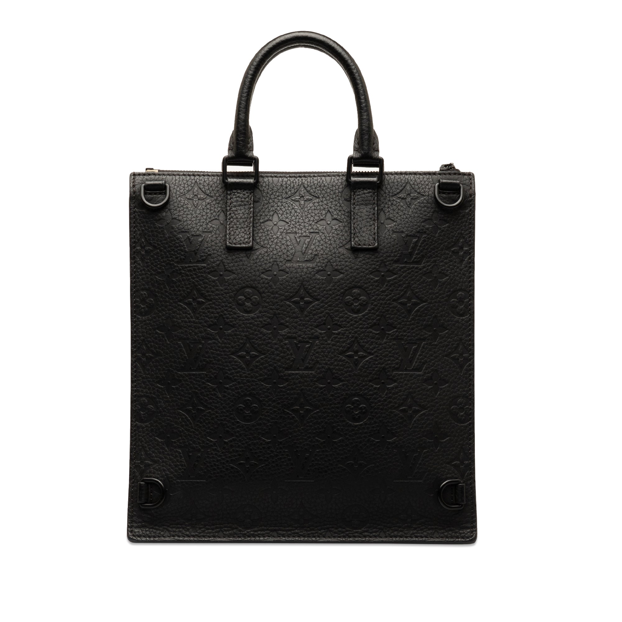 Black Louis Vuitton Monogram Taurillon Sac Plat Satchel