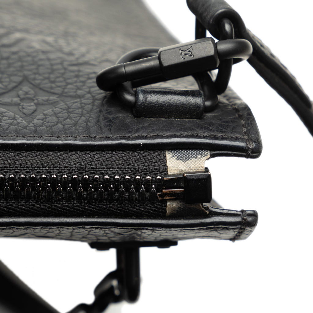 Black Louis Vuitton Monogram Taurillon Sac Plat Satchel