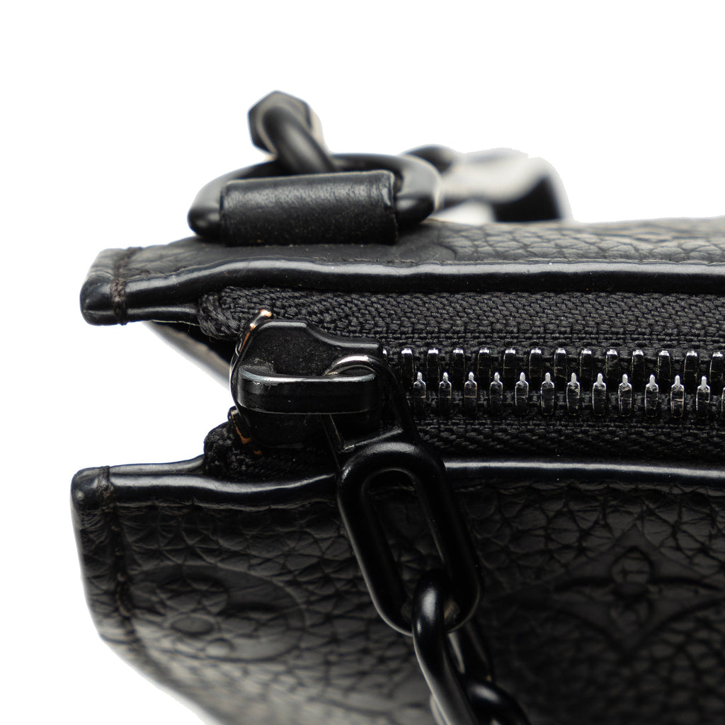 Black Louis Vuitton Monogram Taurillon Sac Plat Satchel