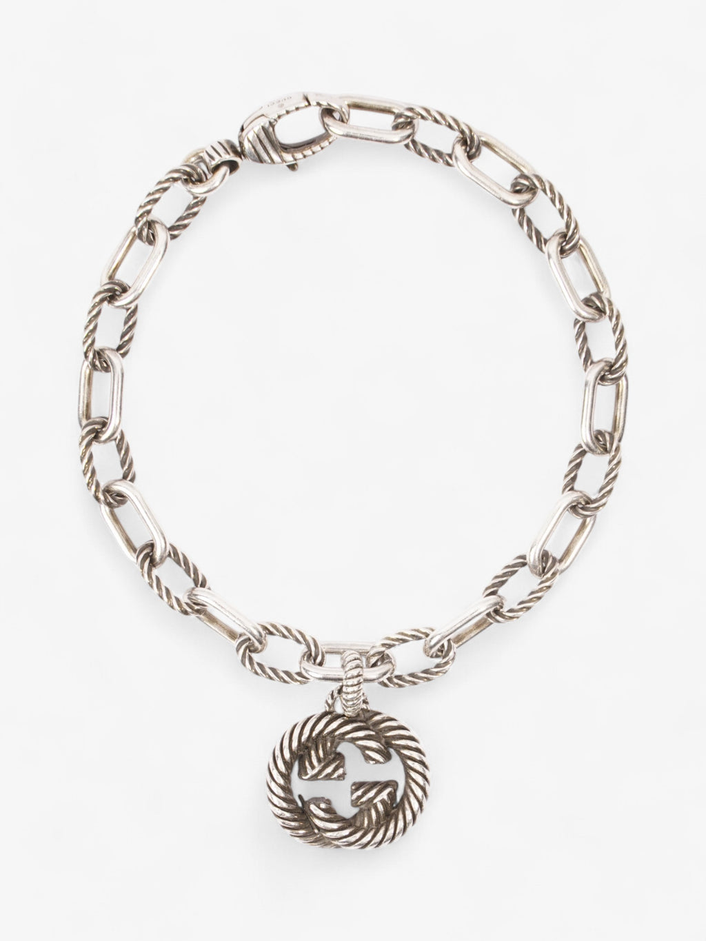 Gucci Interlocking G Chain Bracelet Silver Silver Sterling 16