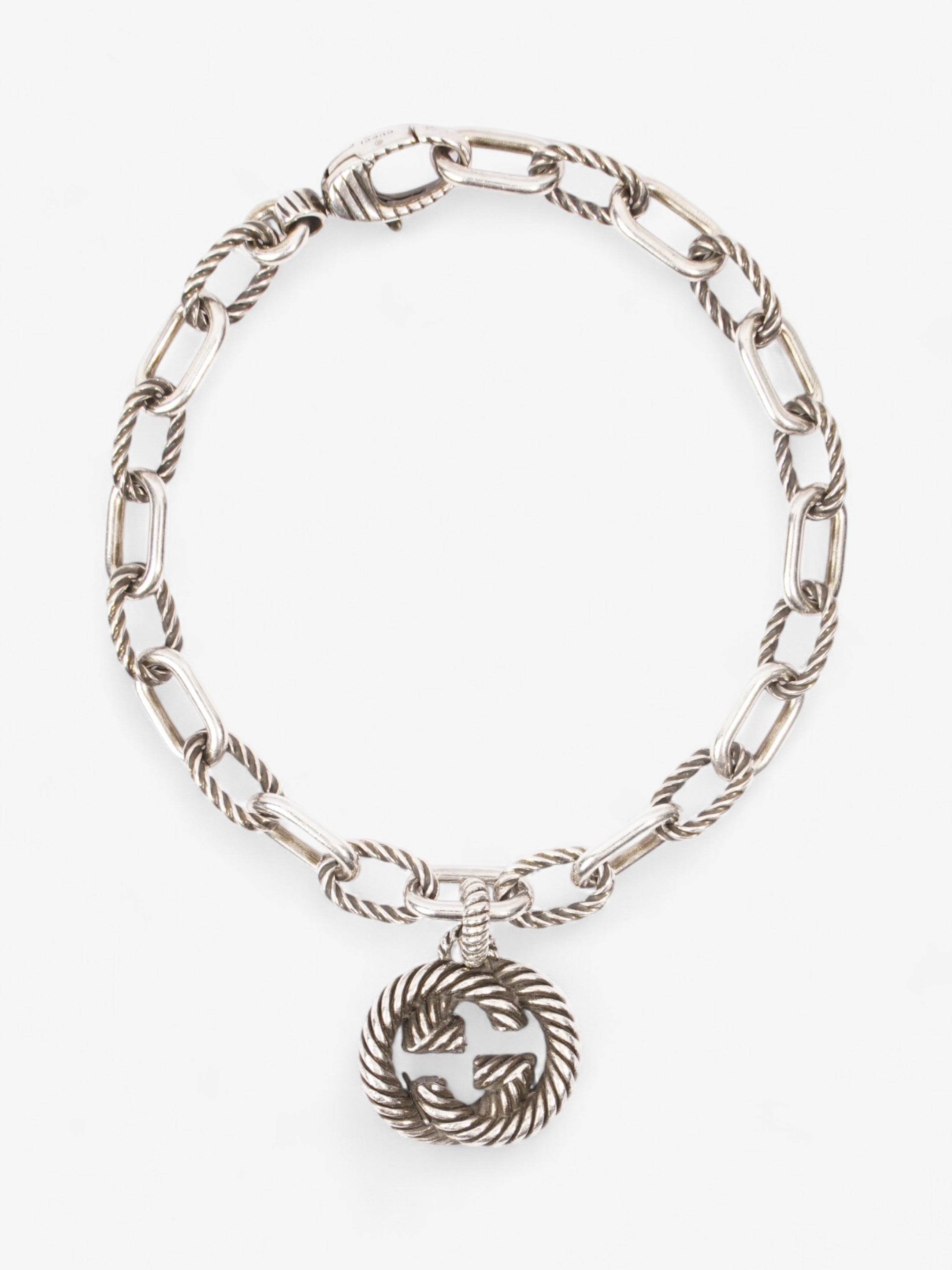 Gucci Interlocking G Chain Bracelet Silver Silver Sterling 16