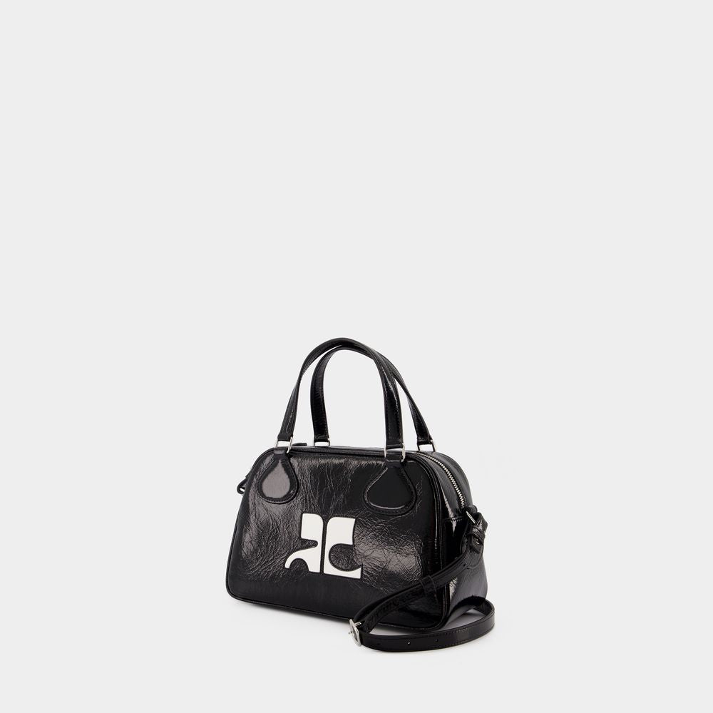 REEDITION BOWLING BAG BLACK PATENT LEATHER