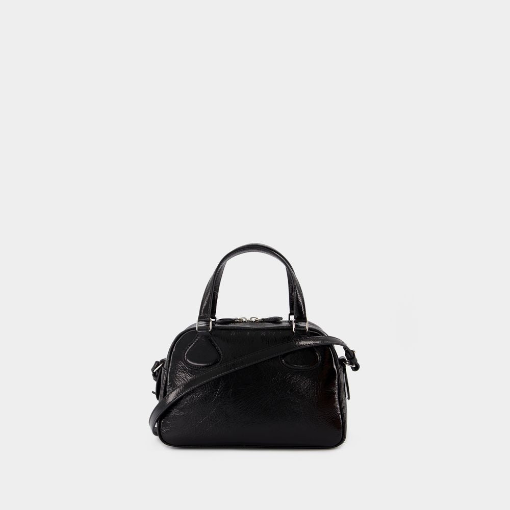 REEDITION BOWLING BAG BLACK PATENT LEATHER