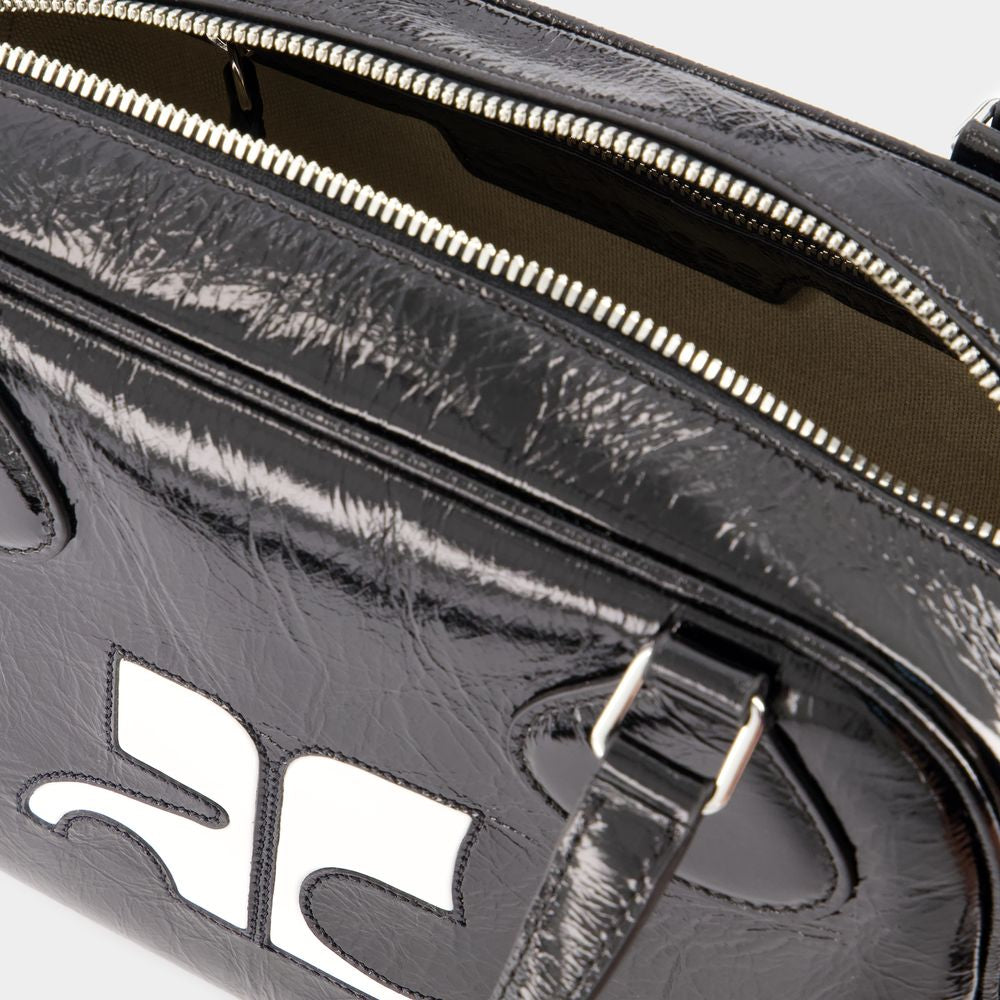 REEDITION BOWLING BAG BLACK PATENT LEATHER