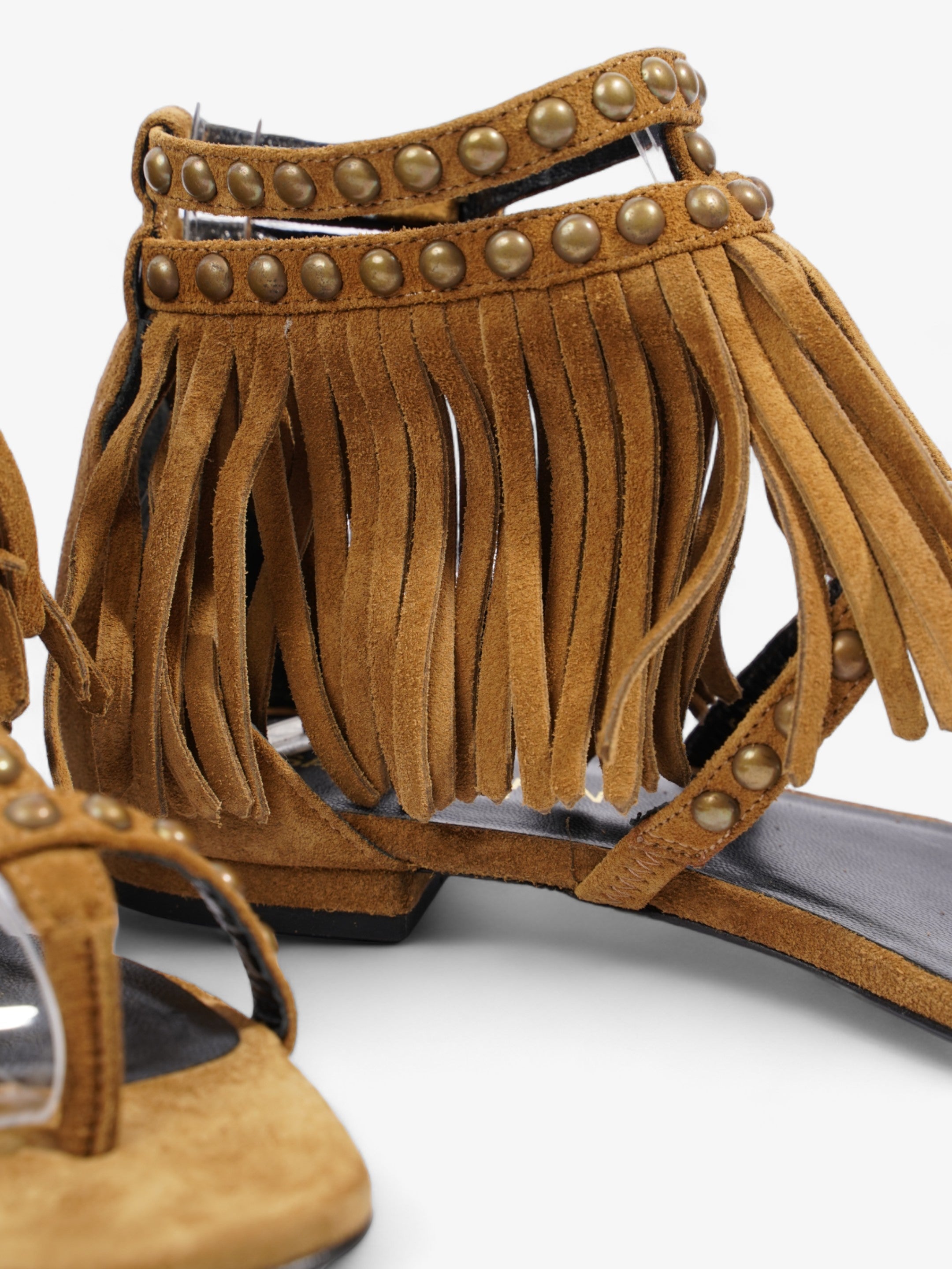 Saint Laurent Tassel Sandals Brown Suede EU 35.5 UK 2.5