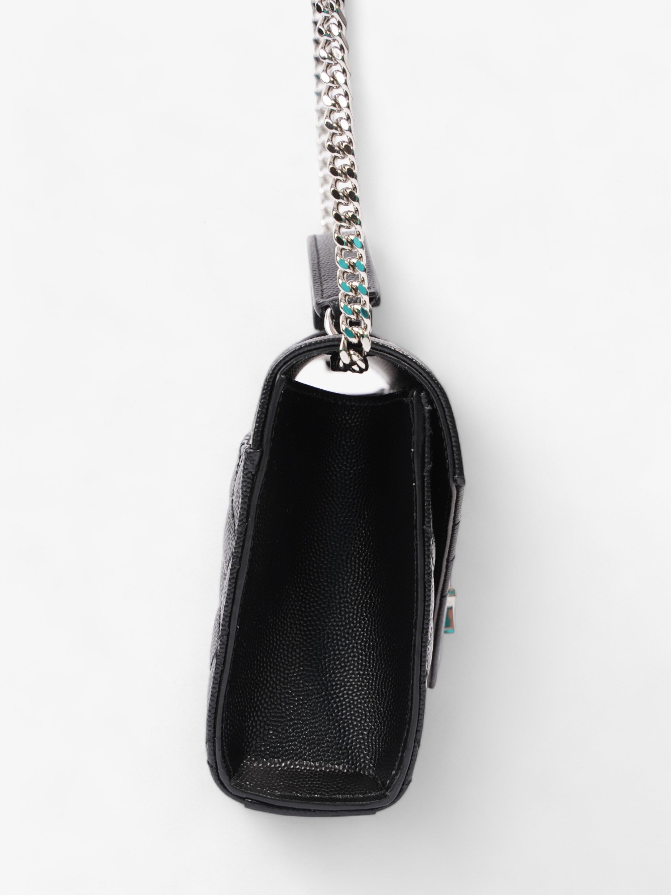 Saint Laurent Envelope Small Black Matelasse Leather