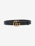 Gucci Marmont Belt Black / Gold Leather 80cm 32"