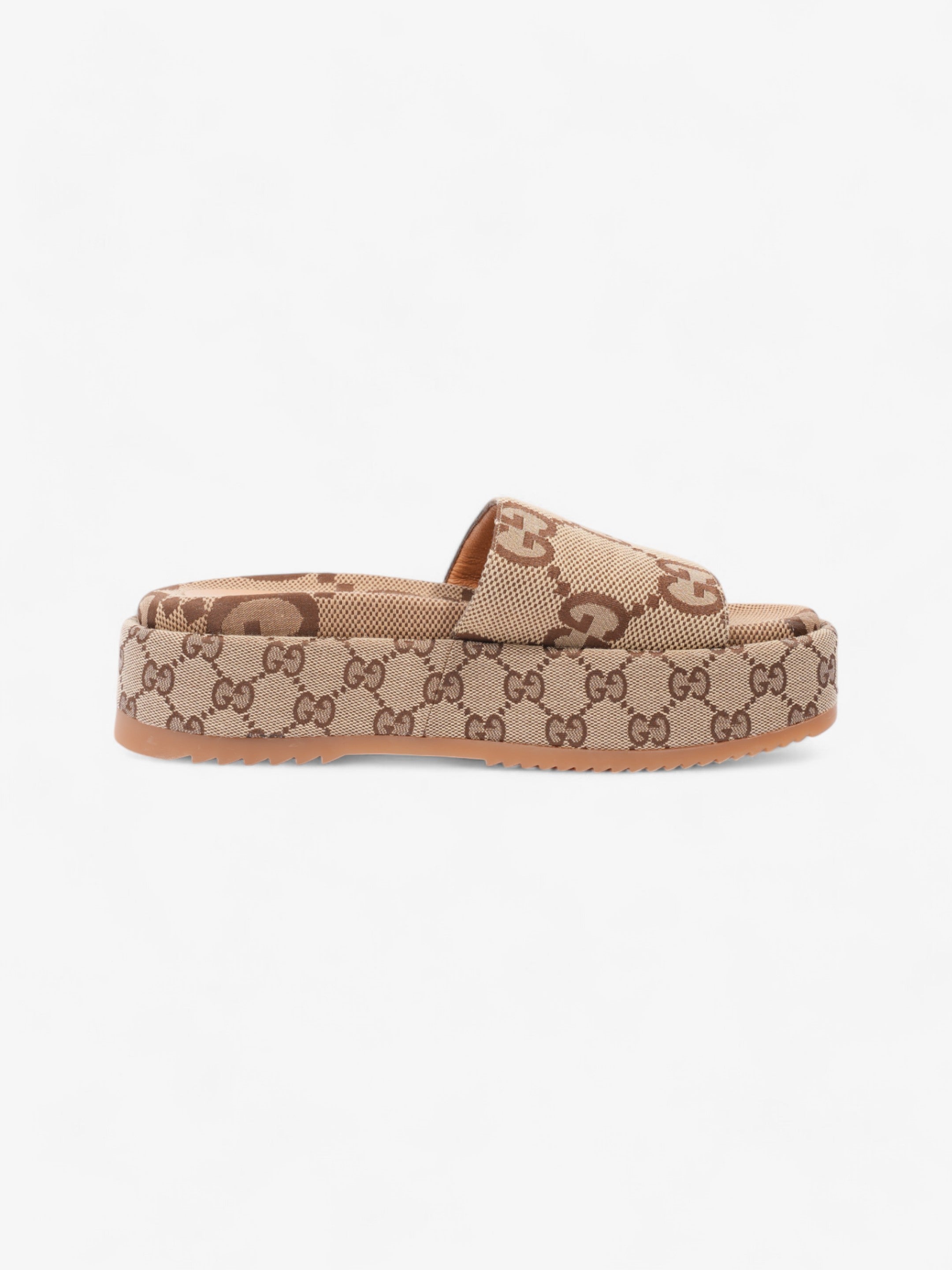 Gucci GG Platform Slides Beige  Canvas EU 39.5 UK 6.5
