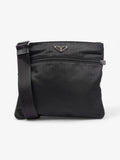 Prada Front Pocket Messenger Bag Black Nylon Medium