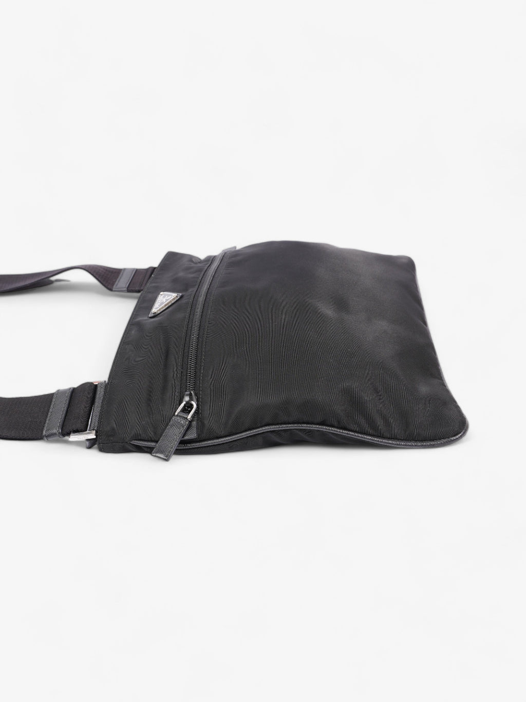 Prada Front Pocket Messenger Bag Black Nylon Medium