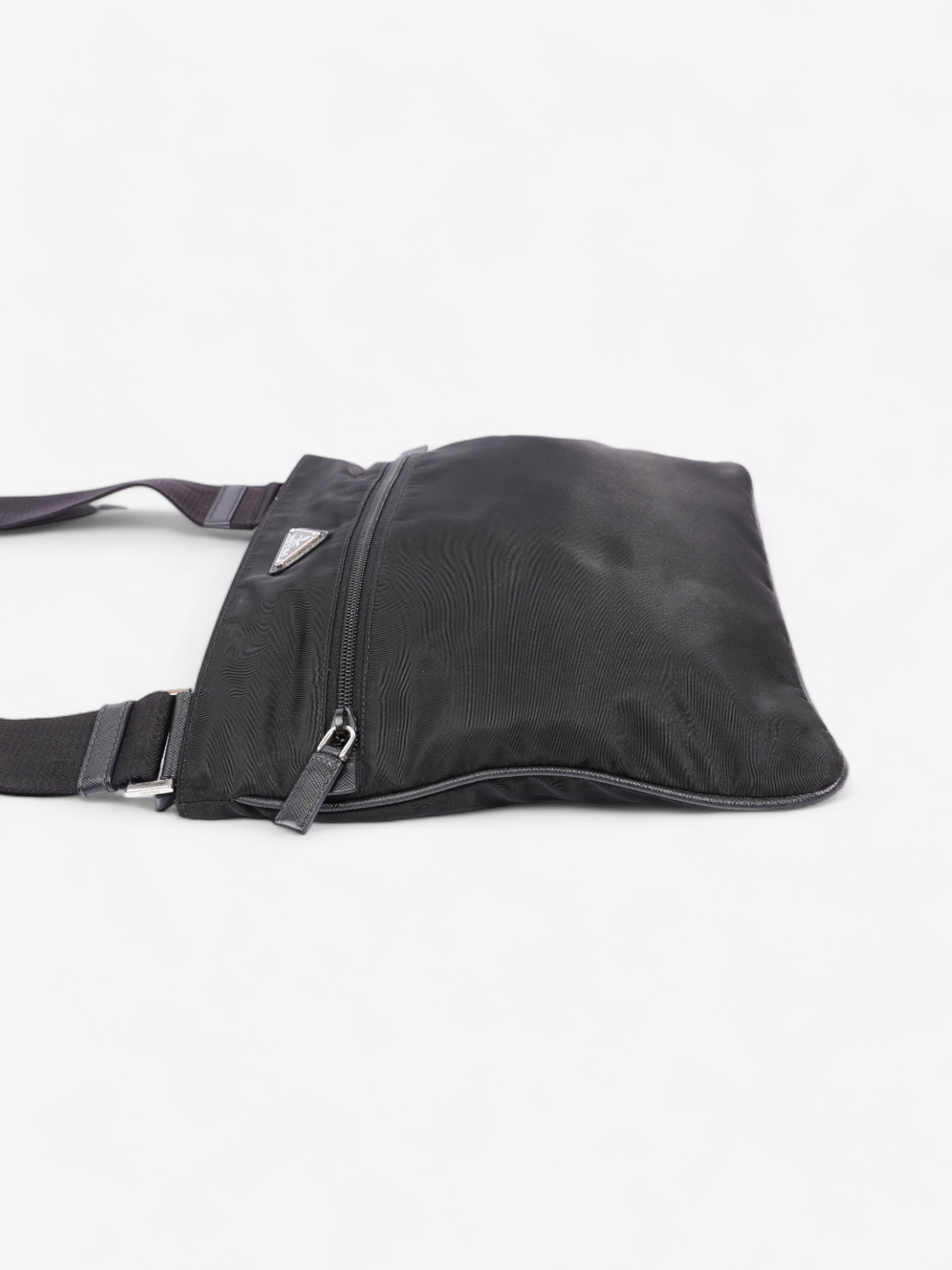 Prada Front Pocket Messenger Bag Black Nylon Medium