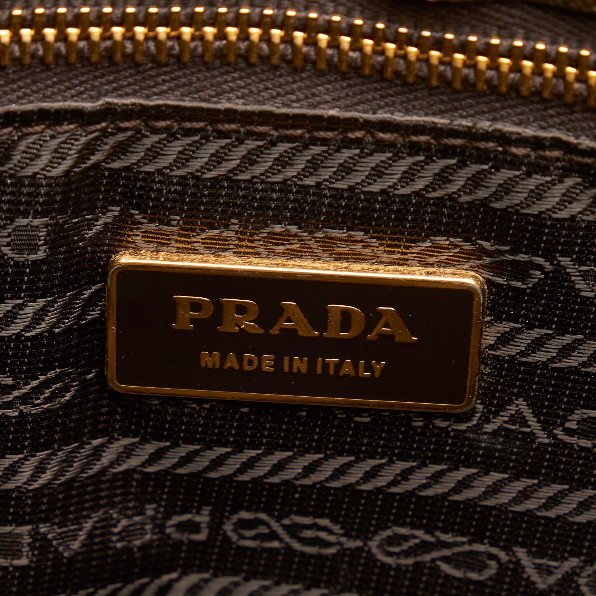 Prada Handbag Beige Saffiano Trimmed Canvas
