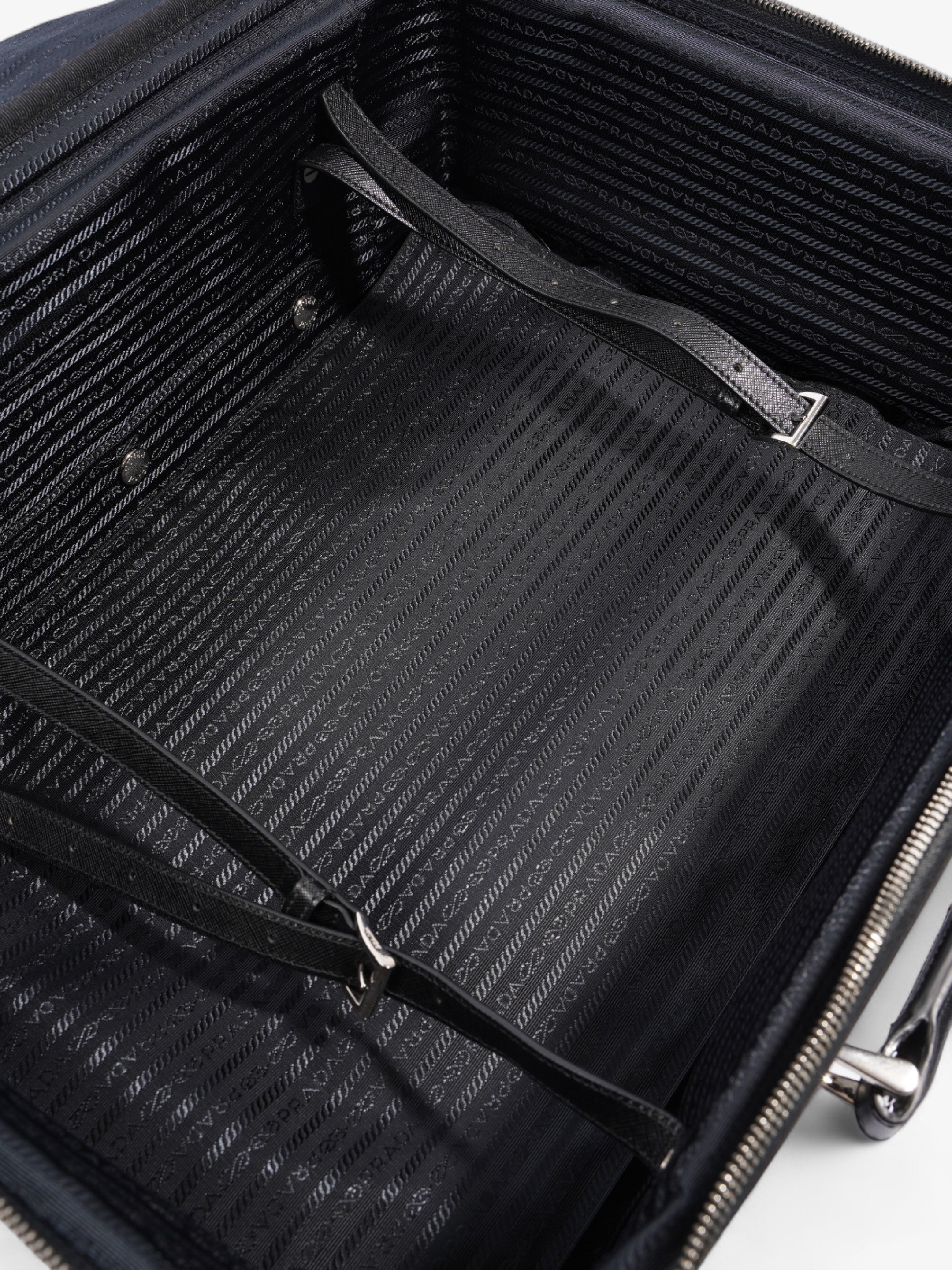 Prada Carry On Trolley Suitcase Black Re Nylon