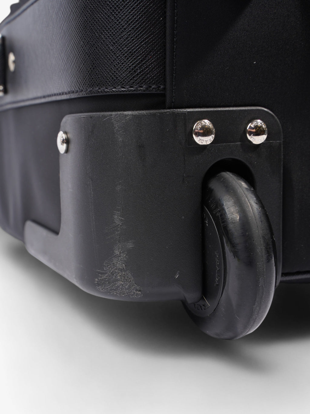 Prada Carry On Trolley Suitcase Black Re Nylon
