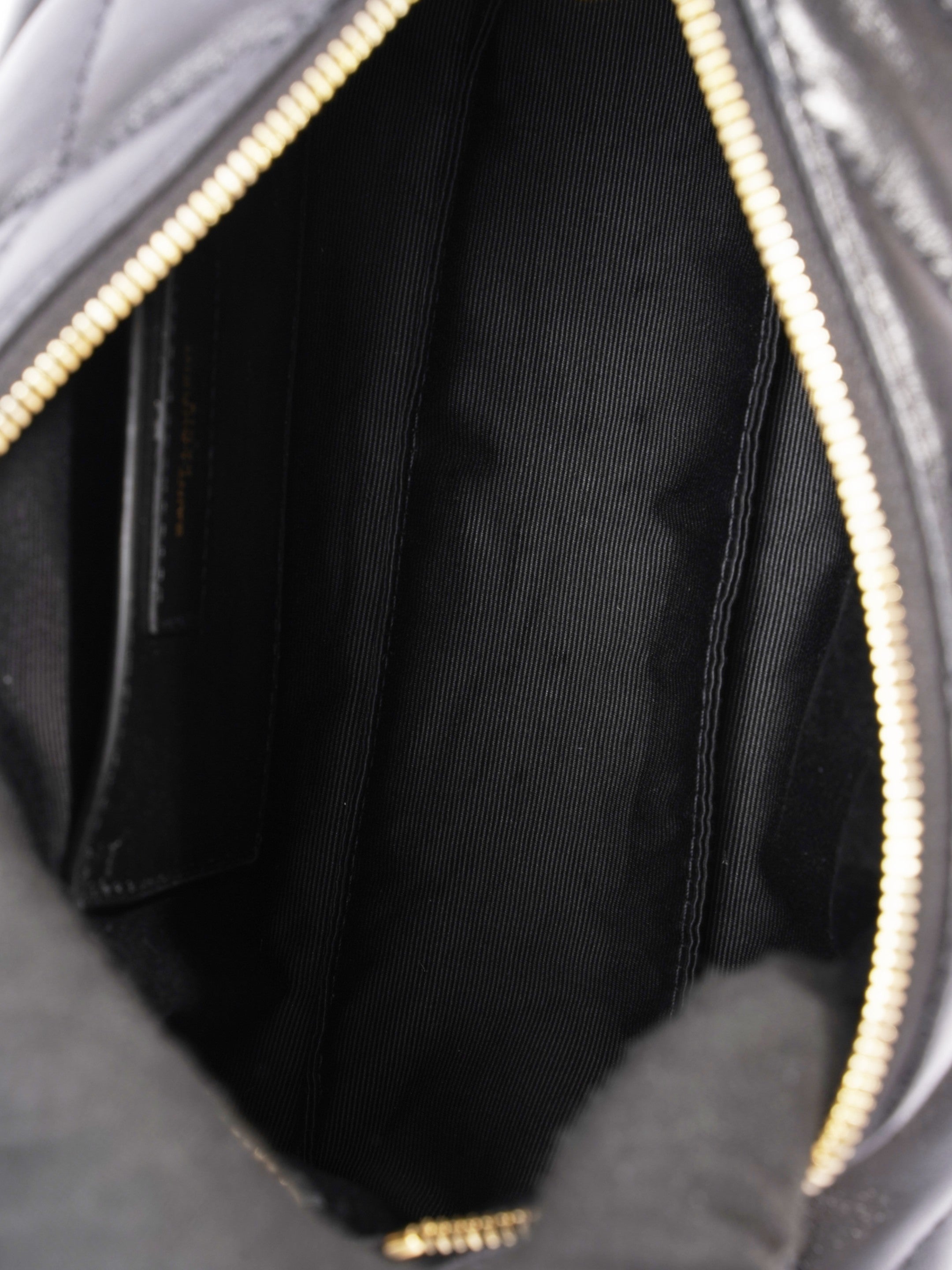 Saint Laurent Sade Tube Bag Black Lambskin Leather Small